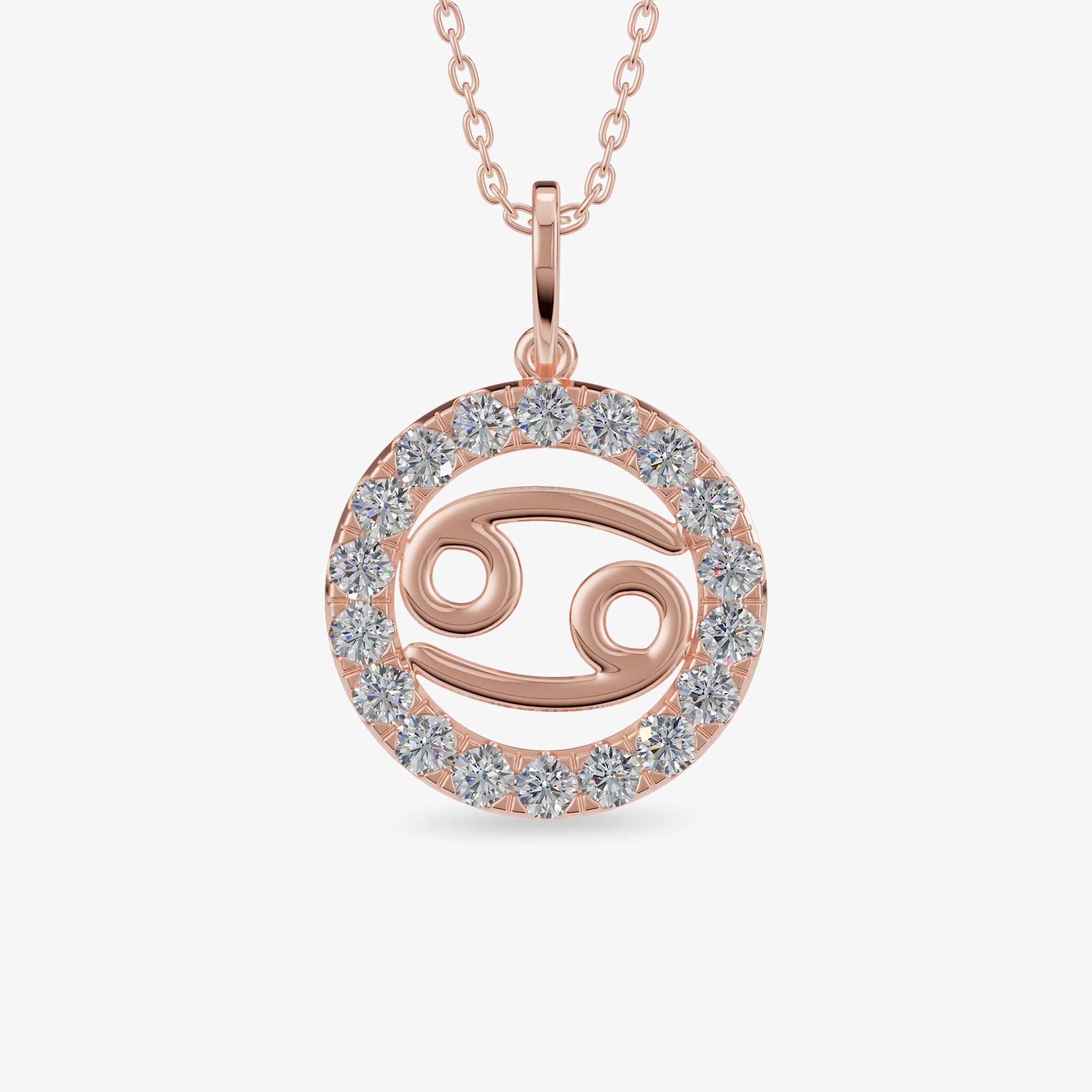 Cancer Zodiac Pendant Shine with Halo Sparkle