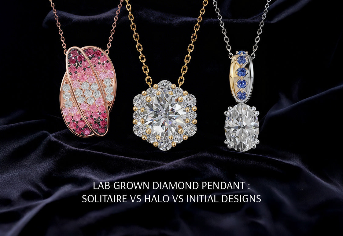 Laboratory-grown Diamond Pendant: Solitaire vs Halo vs Initial Designs