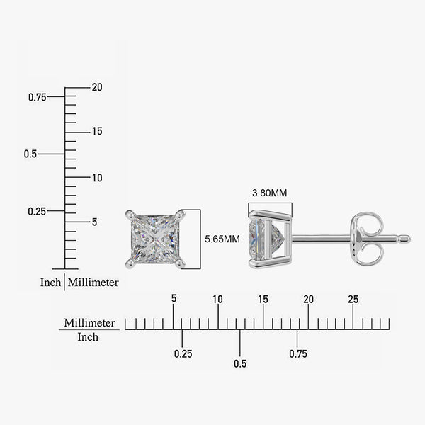 Sparkling Radiant Princess Solitaire Studs
